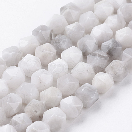 Natural White Crazy Agate Beads Strands G-J376-14-8mm-1