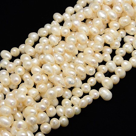 Grade A Natural Cultured Freshwater Pearl Beads Strands PEAR-L001-A-06-1