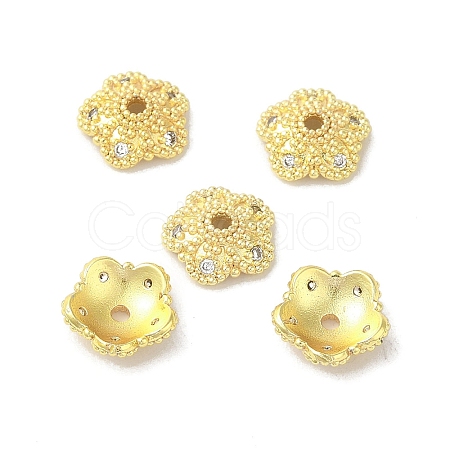 Rack Plating Brass Beads Caps KK-B088-04C-G-1