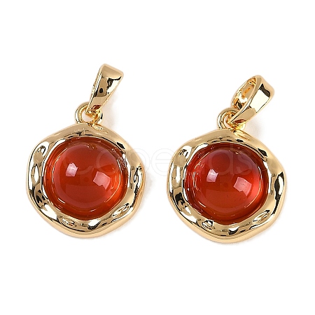 Natural Carnelian(Dyed & Heated) Pendants KK-P283-53G-01-1