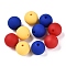 Rubberized Style Imitated Silicone Acrylic Beads, Round, Mixed Color, 13.5~14x13mm, Hole: 2mm