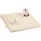 7-Slot Wooden Place Card Display Stands, for Postcards, Earring Display Cards Holder, Undyed, Rectangle, Bisque, 29x19x2cm, about 3pcs/set