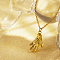 Stainless Steel Palm Pendant Necklaces for Women, Cable Chain Necklaces