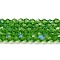 Transparent Electroplate Glass Beads Strands, AB Color Plated, Faceted, Bicone, Lime Green, 4x4mm, Hole: 0.8mm, about 82~85pcs/strand, 12.01~12.2 inch(30.5~31cm)