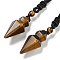 Natural Tiger Eye Conical Pendulum Pendant Necklace with Nylon Cord for Women, 27.56 inch(70cm)