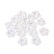 Transparent Acrylic Bead Caps, 5-Petal Flower, Pearlized, Clear AB, 14x14x3mm, Hole: 1.6mm