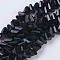 Opaque Glass Beads Strands, Faceted, Triangle, Black, 4.5x5x6mm, Hole: 1mm, about 100pcs/strand, 13.7 inch(35cm)