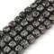 Electroplated Natural Lava Rock Beads Strands, Column, Gunmetal Plated, 6x6mm, Hole: 1.2mm, about 62pcs/strand, 15.75 inch(40cm)