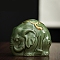 Elephant Ceramic Incense Burners Holder, Aromatherapy Furnace Home Decor, Green, 85x65x100mm