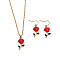 Alloy Enamel Pendant Necklaces & Dangle Earrings Sets for Women, Flower, 400mm