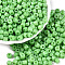 Opaque Baking Paint Glass Seed Beads, Round Hole, Cylinder, Medium Sea Green, 4x5.5mm, Hole: 1.8mm, about 2500pcs/pound