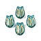 Plating Acrylic Beads, Metal Enlaced, Flower, Dark Turquoise, 16.5x12x7.5mm, Hole: 1.2mm, about 630pcs/500g