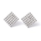 Non-Tarnish 304 Stainless Steel Rhombus Stud Earrings for Women, Stainless Steel Color, 24x24mm, Pin: 0.7mm