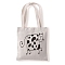 Cute Cat Printed Canvas Women's Tote Bags, with Handle, Shoulder Bags for Shopping, Rectangle, White, 37x33cm