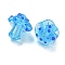 Handmade Bumpy Lampwork Beads, Mushroom, Blue, 17~17.5x15~15.5x15mm, Hole: 1.2~1.6mm