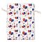 Christmas Theme Cloth Printed Storage Bags, Drawstring Bags, Rectangle, White, 20x15x0.4cm