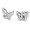 Butterfly Rack Plating Brass Stud Earrings for Women, Long-Lasting Plated, Lead Free & Cadmium Free, Platinum, 20x24mm