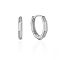 Anti-Tarnish Rhodium Plated 925 Sterling Silver Huggie Hoop Earrings for Women, with 925 Stamp, Platinum