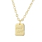 Brass Pendant Necklaces, Cable Chain for Women, Rectangle, Golden, 16.46 inch(418mm)