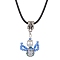 Glass Seed Beads & Glass Pearl Angel Pendant Necklaces, Imitation Leather Cord Necklaces for Women, Cornflower Blue, 17.60 inch(44.7cm)