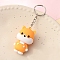 PVC Cartoon Animals Keychain, Dog, Orange, Pendant: 50x30mm