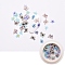 Paper Cabochons, Nail Art Decorations Accessories, Mixed Shapes, Cyan, 5.5~6.5x5~7.5x0.2mm, about 50pcs/box