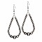 Ancient Style Beaded Earrings Navajo Inspired Large Hoop Earrings, Black, Platinum
