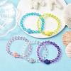 5Pcs 5 Colors Handmade Porcelain Turtle Stretch Bracelets BJEW-JB10247-2