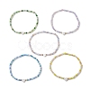 5Pcs 5 Styles Facete Rondelle Glass Beaded Stretch Bracelets BJEW-JB10332-1