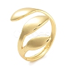 Leaf Rack Plating Brass Open Cuff Rings for Women RJEW-Z059-23G-1