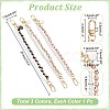 WADORN 3Pcs 3 Colors Imitation Leather & ABS Plastic Imitation Pearl Double Strand Bag Handles FIND-WR0008-10-2