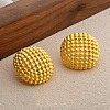 Hollow Half Round Brass Stud Earrings EJEW-Q391-21G-01-1