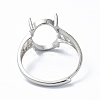 Adjustable 925 Sterling Silver Ring Components STER-K179-38P-3