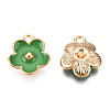 Light Gold Plated Alloy Enamel Pendants ENAM-R136-16F-2