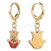 Brass Huggie Hoop Earrings for Christmas EJEW-JE04509-01-2