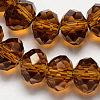 Dark Goldenrod Color Faceted Rondelle Handmade Imitate Austrian Crystal Glass Beads X-G02YI061-1