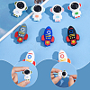 SUNNYCLUE 10Pcs 10 Style Rocket and Spaceman Food Grade Eco-Friendly Silicone Beads SIL-SC0001-38-3