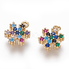 Brass Micro Pave Cubic Zirconia Charms ZIRC-L075-47G-1