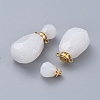 Faceted Natural White Jade Openable Perfume Bottle Pendants G-E564-10A-G-1