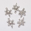 Snowflake Brass Micro Pave AAA Cubic Zirconia Charms X-ZIRC-L050-05P-NR-1