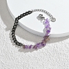 Natural Amethyst Chips Beaded Bracelet PW-WG77007-09-1