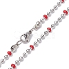 304 Stainless Steel Enamel Ball Chains Necklaces for Women NJEW-JN04542-4