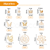 BENECREAT 20Pcs 10 Style Brass Charms KK-BC0002-79-2