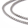 201 Stainless Steel Box Chain Necklace for Men Women NJEW-P268-A40-1X5-2