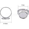 Unicraftale Adjustable 304 Stainless Steel Finger Rings Components STAS-UN0001-10-2