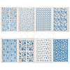 BENECREAT 8 Sheets 8 Style Paper Ceramic Decals DIY-BC0005-71-1