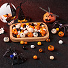 Craftdady 140Pcs Halloween Theme Painted Natural Wood Beads WOOD-CD0001-19-5