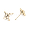 Clear Cubic Zirconia Star Stud Earrings X-EJEW-G297-17G-2