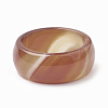 Natural Agate Wide Band Finger Rings X-G-T104-28-2