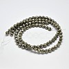Natural Pyrite Round Beads Strands G-F197-08-12mm-3